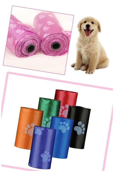 Acornbella Evcil Hayvanlar Için Pati Desenli Kedi Köpek Kaka Poşeti Torbası