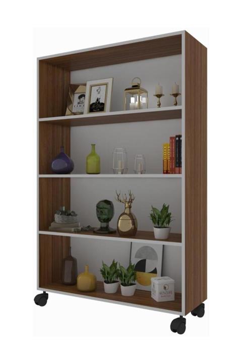 Kenzlife kitaplık beril 148*090*020 cvz tekerlekli mutfak dolabı banyo ofis ayakkabılık kiler
