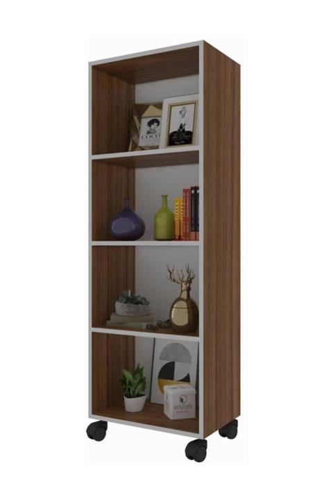 Kenzlife kitaplık beril 148*040*020 cvz tekerlekli mutfak dolabı banyo ofis ayakkabılık kiler