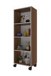 Kenzlife kitaplık beril 148*040*020 cvz tekerlekli mutfak dolabı banyo ofis ayakkabılık kiler