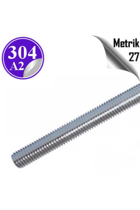 PÇS Paslanmaz Paslanmaz Çelik Gijon Metrik 27 ( Inox Tij 1 Metre )