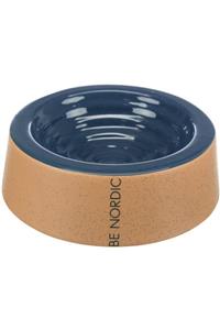 UCDKSHOP Trixie Pet Seramik Mama Ve Su Kabı, 0.2lt/ø16 Cm, Koyu Mavi/bej