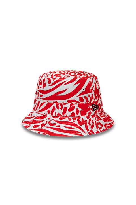 NEW ERA - Patterned Reverseable Bucket Hat Kırmızı Balıkçı Şapkası