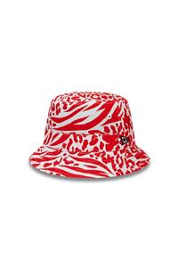 NEW ERA - Patterned Reverseable Bucket Hat Kırmızı Balıkçı Şapkası