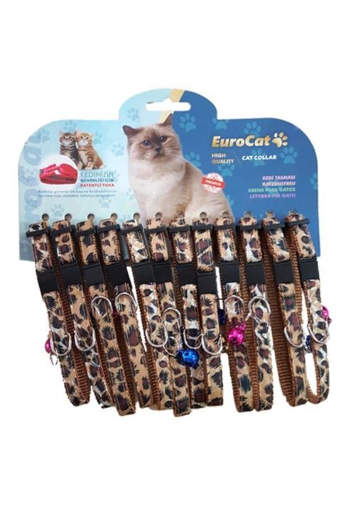 Eurocat Kedi Boyun Tasması Leopar Desenli 10mm/28 cm 12 Adet