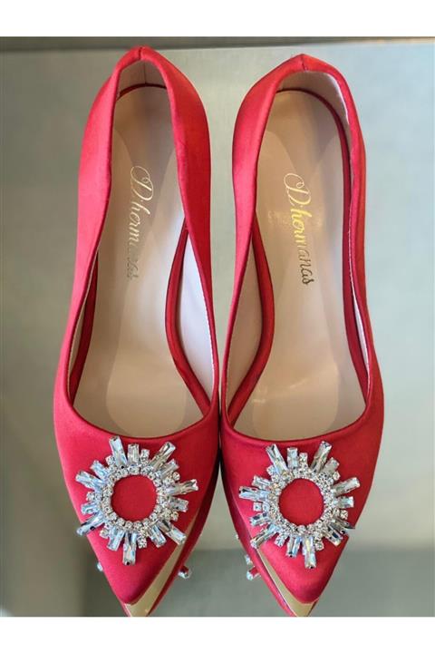 DHERMANAS Kırmızı Taşlı Ayakkabı