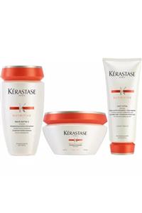 Kerastase Nutritive Irisome Bain Satin 2 Şampuan 250ml Kalın Maske 200ml Laıt Vital Krem 200ml