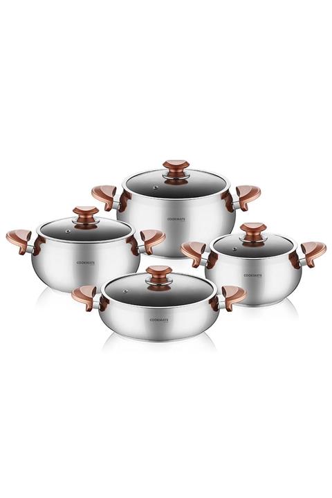 Bernardo Aeris 8 Parça Çelik Tencere Seti