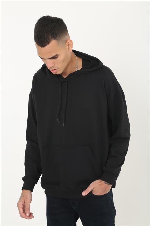 bee's store Unero Siyah Kapüşonlu Oversize Sweatshirt