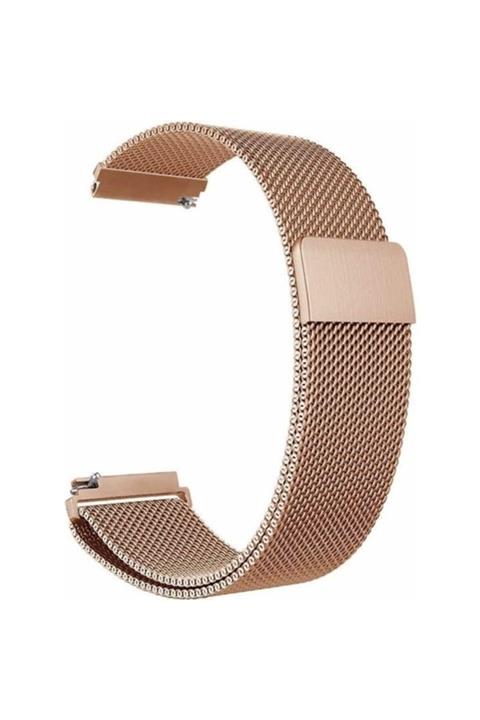 Magazabu Amazfit Gts 2e Uyumlu Kordon Metal Hasır Örgü Saat Kordonu 20/lm8-rose Gold