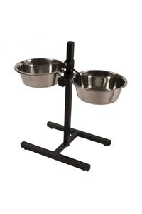 Pet Corn Duvo+ Ayaklı Ayarlanabilir Çelik Ikili Mama Kabı Small