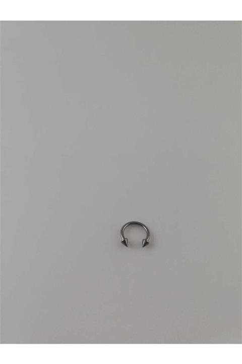 Takıparkxs G23 Titanyum Gümüş Gri 8mm Spike Uçlu Septum Piercing