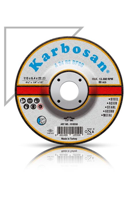 KARBOSAN 115x6.4x22.23 910550 A 24 Rs Bf80 Bombeli Metal Taşlama Taşı