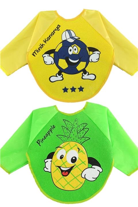 ÖZLEM BEBE Desenli Bebek Mama Önlüğü 6-24 Ay