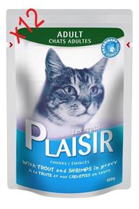 Plaisir Pouch Alabalık Ve Karidesli Yetişkin Kedi Konservesi 100gr (12li)