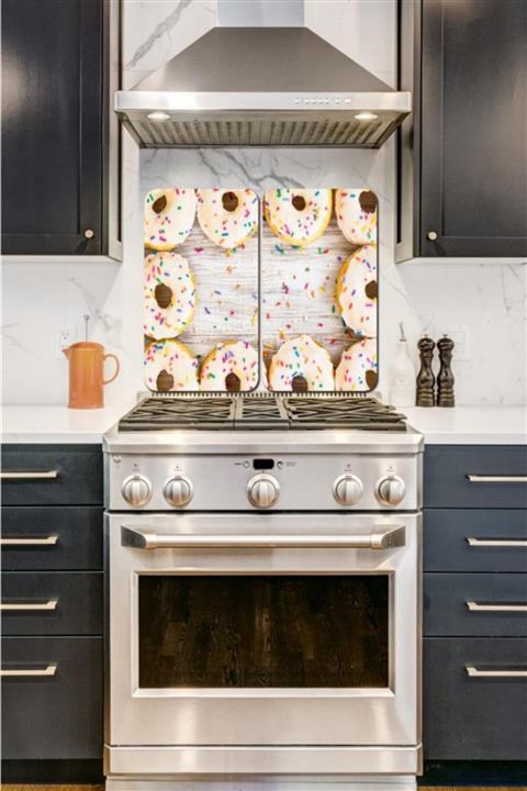 Saban Beyaz Donut 2' Li 30x52 Cm Cam Cam Ocak Arkası Koruyucu - Kesme Tahtası