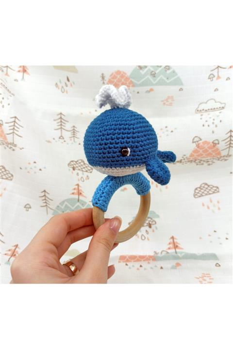 Balina Familya Örme Balina Amigurumi Diş Kaşıyıcı