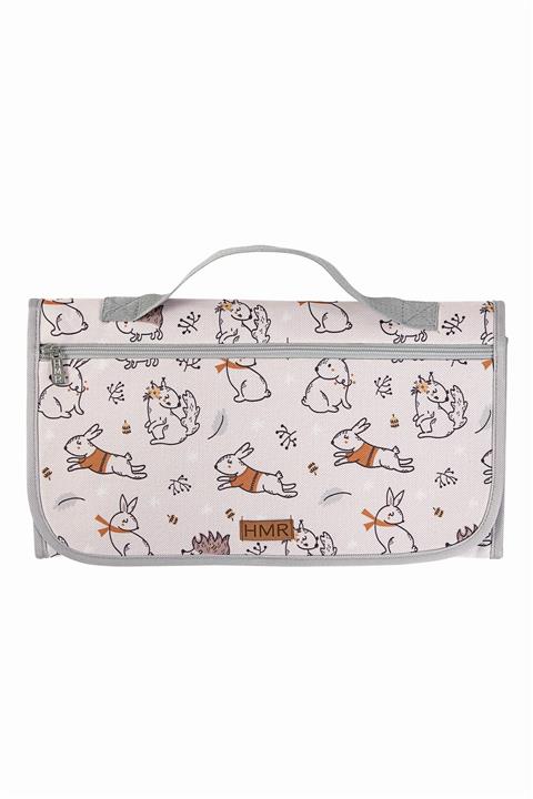 HAMUR Bebek Alt Açma Minderi Bakım Çantası Tavsan Pudra