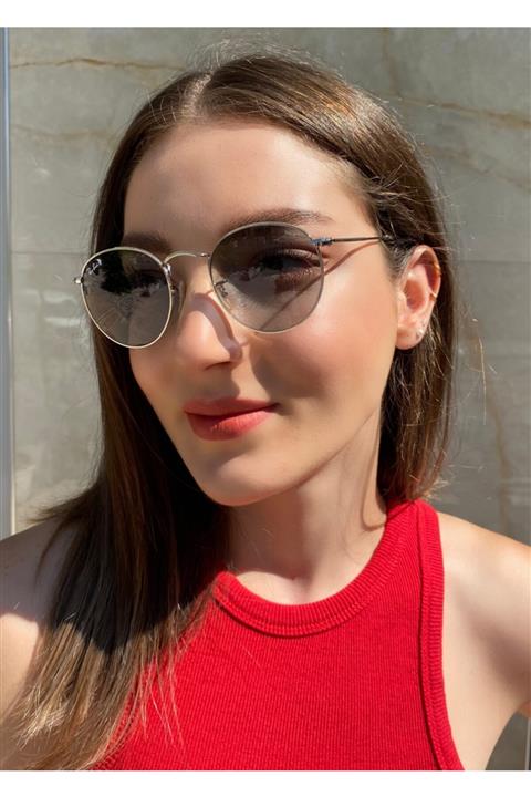 RayBan Round Metal Gümüş Çerçeveli Photochromic Camlı Güneş Gözlüğü Rb 3447 9065/ı5