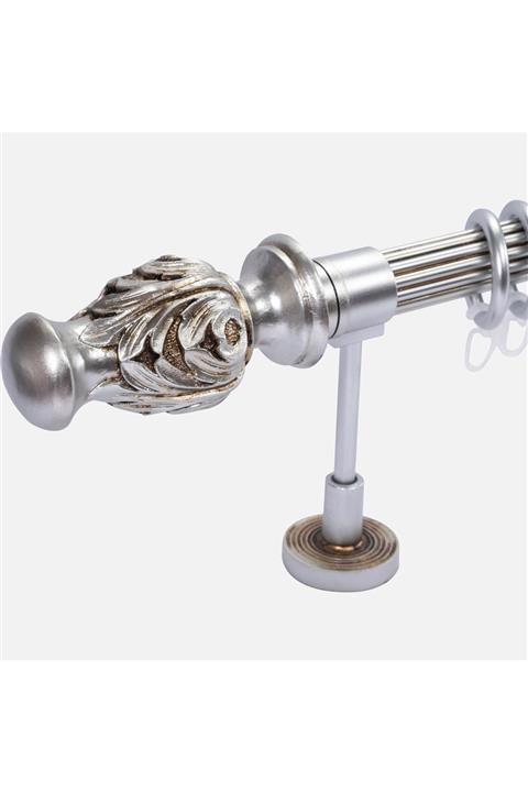 Perdejim Gri Fon Perde Rustik Perde Askısı Antik Eskitme Rustik 175 Cm Ark05