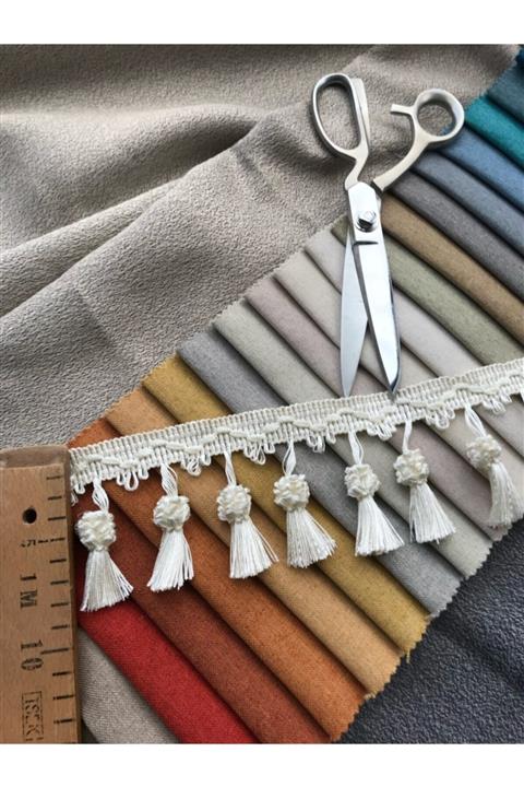 Saççax Exclusive Krem Renk Dut Saçak Serisi Perde Püskül