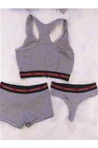 FORA GİYİM Gucci 3'lü Set (bustier-short-string)