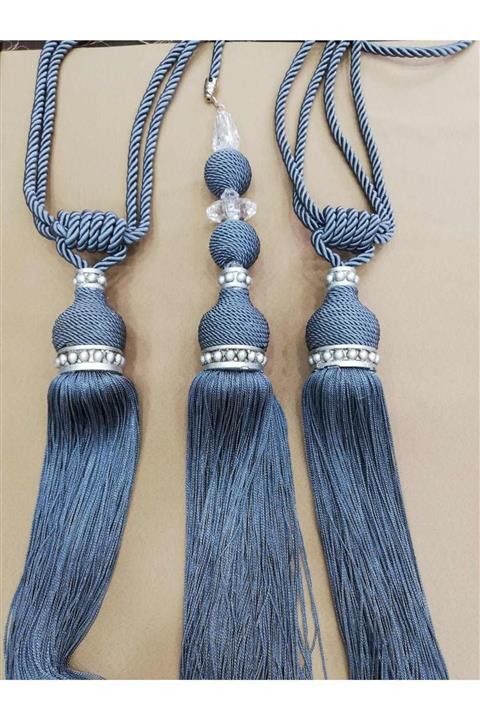 morcivert Perde Aksesuar Takımı ( 2 Yan Braçol + 1 Orta Sallama)