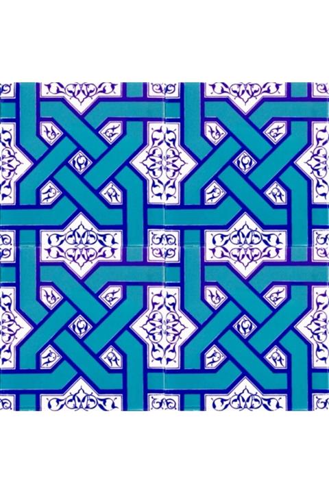 Kütahya Çini Yapı Tasarım Ac06 20x20 cm 1 m2 Cami Çinisi- Çini Karo