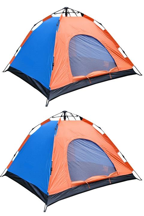 Buffer 2 Adet Pratik 60 Saniyede Otomatik Kurulumlu Sineklikli Kamp Çadırı 4-5 Kişilik (200x200x130)