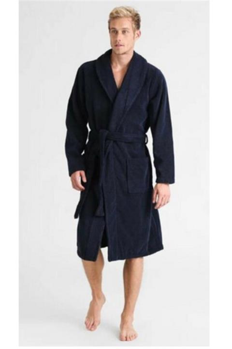 KULACA Microcotton Şal Yaka Bornoz Lacivert