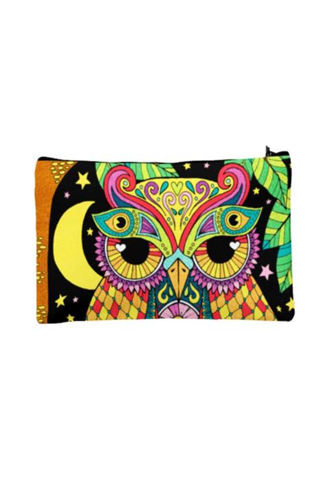 Carali Kadın Baykuş Makyaj Çantası Dijital Baskılı