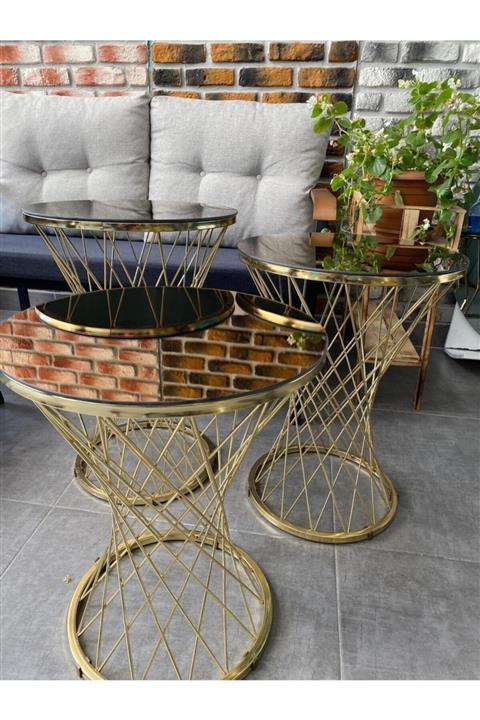 DİVAPORT Mobilya Gold Yan Sehpa