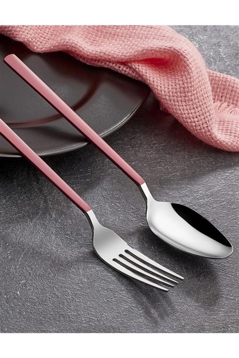 Avcı Pink Touch Mat 30 Parça Çatal Kaşık Takımı 18/10 Paslanmaz Çelik