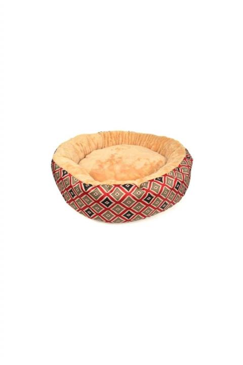 Pawise 12335 Desenli Köpek Yatağı Kırmızı 55 cm