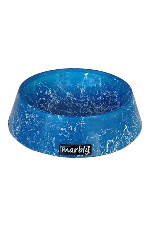 Hepsinetten Bilişim Marbly Mavi Dalgalı Mermerit Köpek Mama Su Kabı 1000 Ml