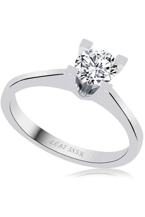 CiGOLD 14 Ayar Tektaş Pırlanta Yüzük Rng-116