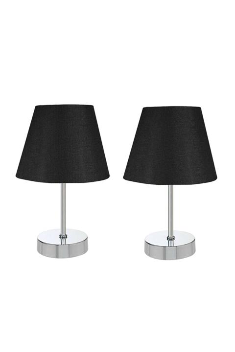 Sepetkitchen Abajur Siyah 2 Adet Gümüş Ayak