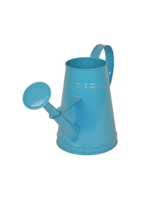 Desen Dekorasyon Çiçek Bahçe Sulama Kabı Sulak Vintage Metal 3 Litre Mavi