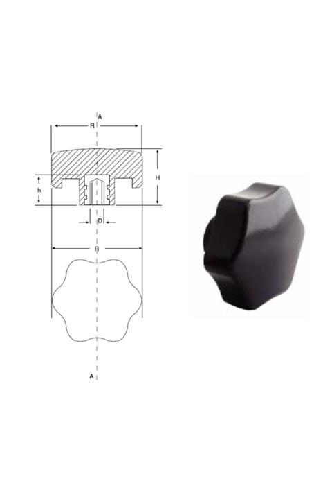 YİSA Çap-50 Metrik-10 Bakalit Yıldız Burçlu-50 Ad.