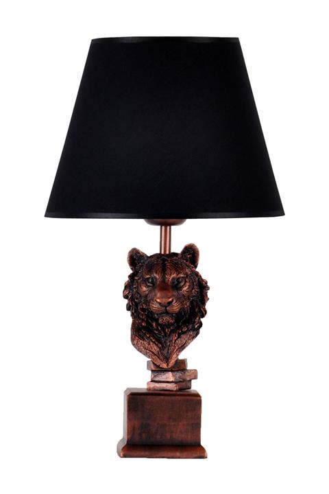 Qdec Modern Dizayn Aslan Abajur Bakır Siyah