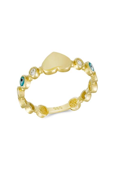 Tuğrul Kuyumculuk Altın Nazar Boncuklu Yüzük