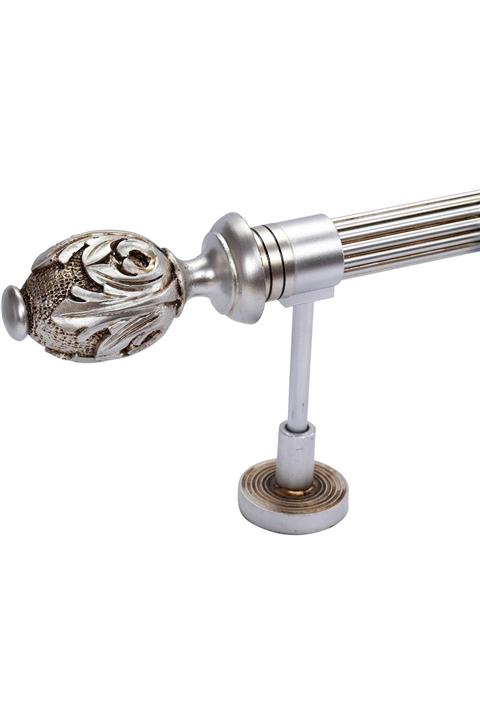 Perdejim Gri Fon Perde Rustik Perde Askısı Antik Eskitme Rustik 300 Cm Ark06