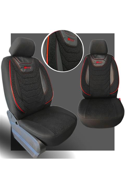 KONFORUM Oto Koltuk Kılıfı Ortapedik Jakar Serie Siyah Kırmızı
