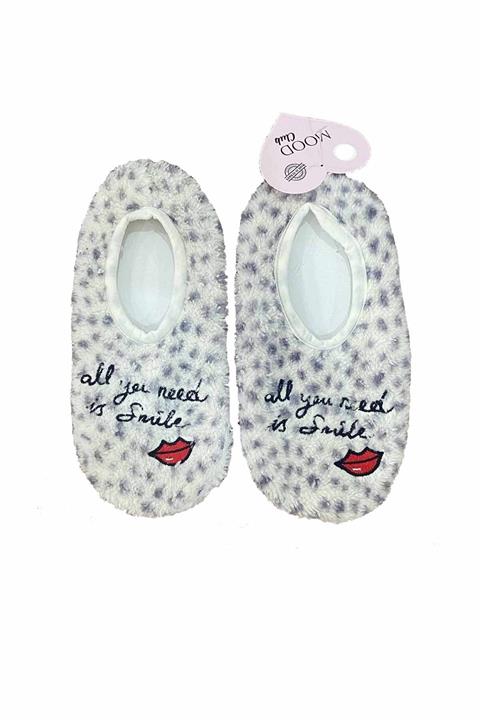 MOOD Club Kadın Babet Gri Beyaz Smile