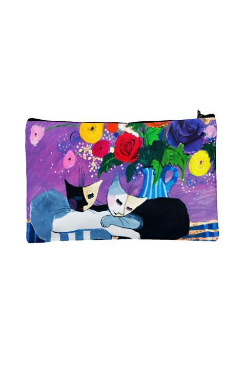 Carali Makyaj Çantası Dijital Baskılı-kübik-kedi