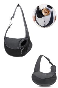Carneil Large 45x40 Koyu Gri Hanger Large Tek Omuz Askılı Küçük Irk Kedi Köpek Evcil Hayvan Taşıma Çantası