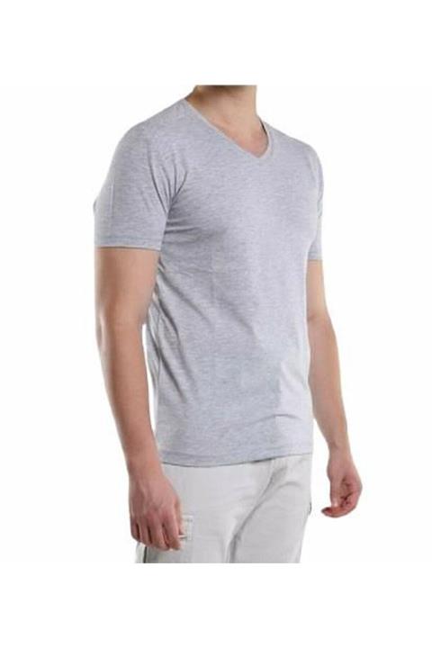 MODY V Yaka Gri Likralı Pamuk Fanila