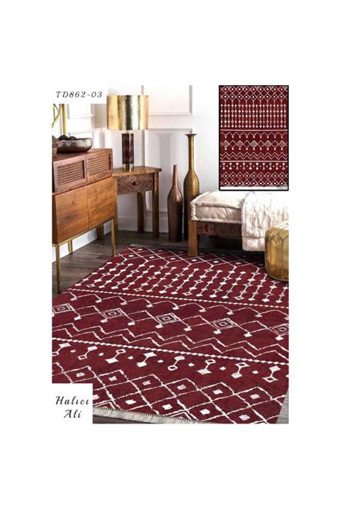 Türkmen Salon Halısı Dijital Baskılı Halı Etnik Halı Td572-01