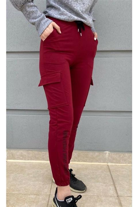 BLS Kadın Bordo Kompakt Kargo Cepli Eşofman Altı