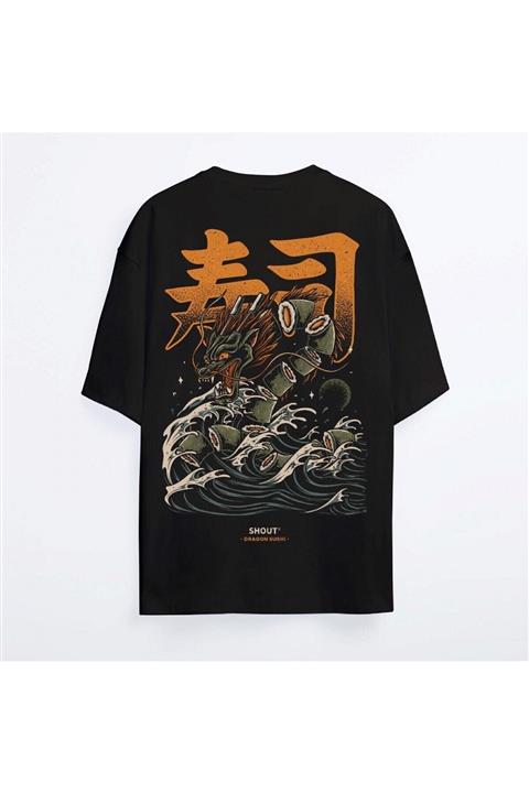 Shout Oversize Dragon Sushi Oldschool Unisex T-shirt